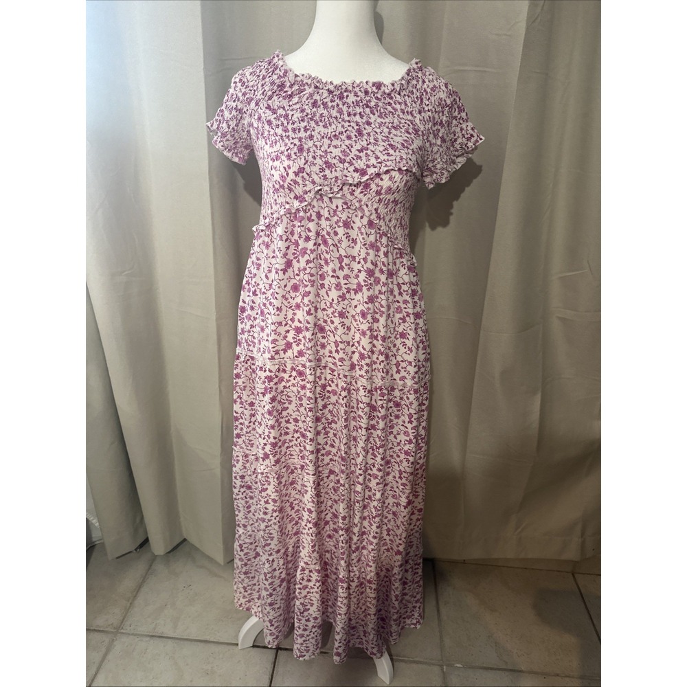Jessica Simpson Women Pink Floral Maxi Dress With Pockets SIZE SMALL